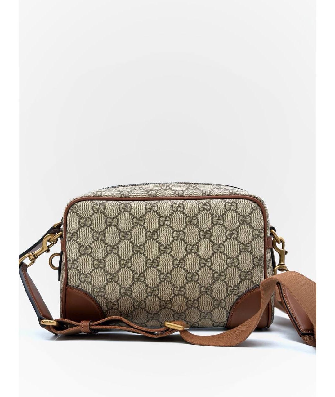 GUCCI Коричневая кожаная сумка на плечо, фото 8