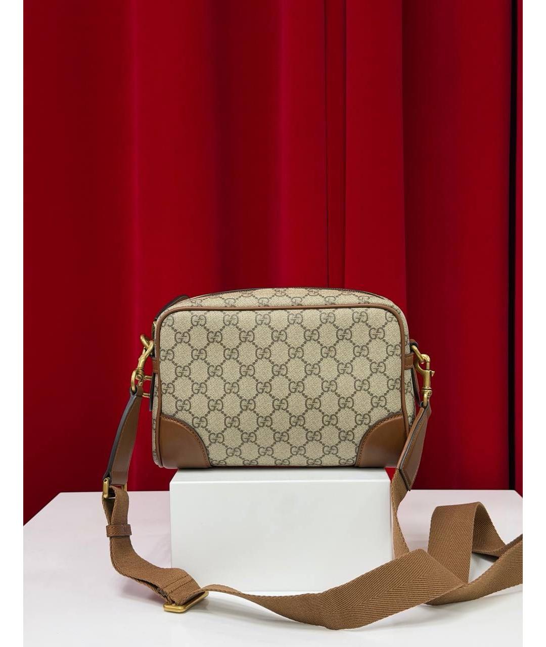 GUCCI Коричневая кожаная сумка на плечо, фото 6