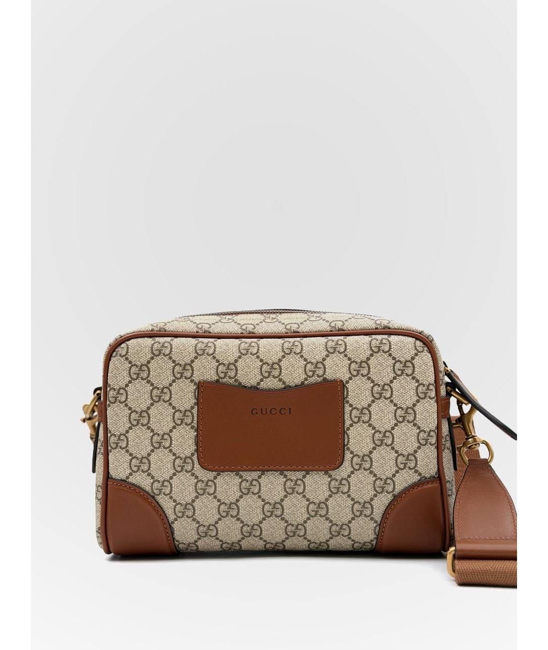 GUCCI Коричневая кожаная сумка на плечо, фото 2