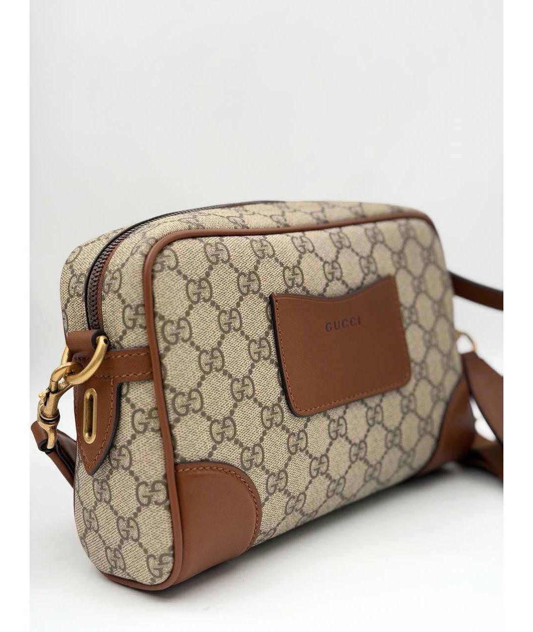 GUCCI Коричневая кожаная сумка на плечо, фото 3