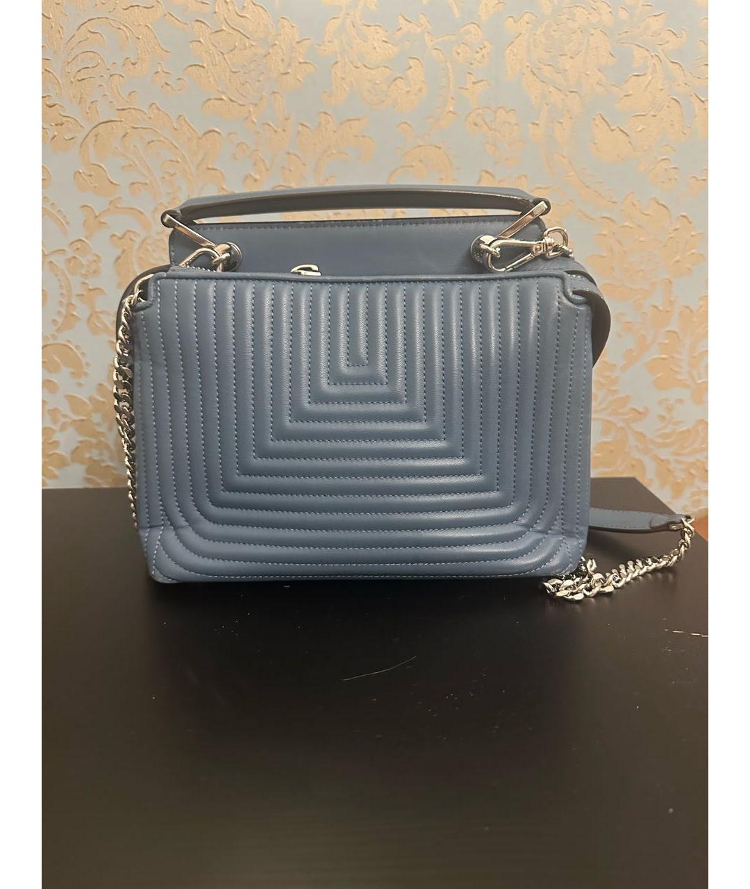 FENDI Синяя кожаная сумка тоут, фото 3