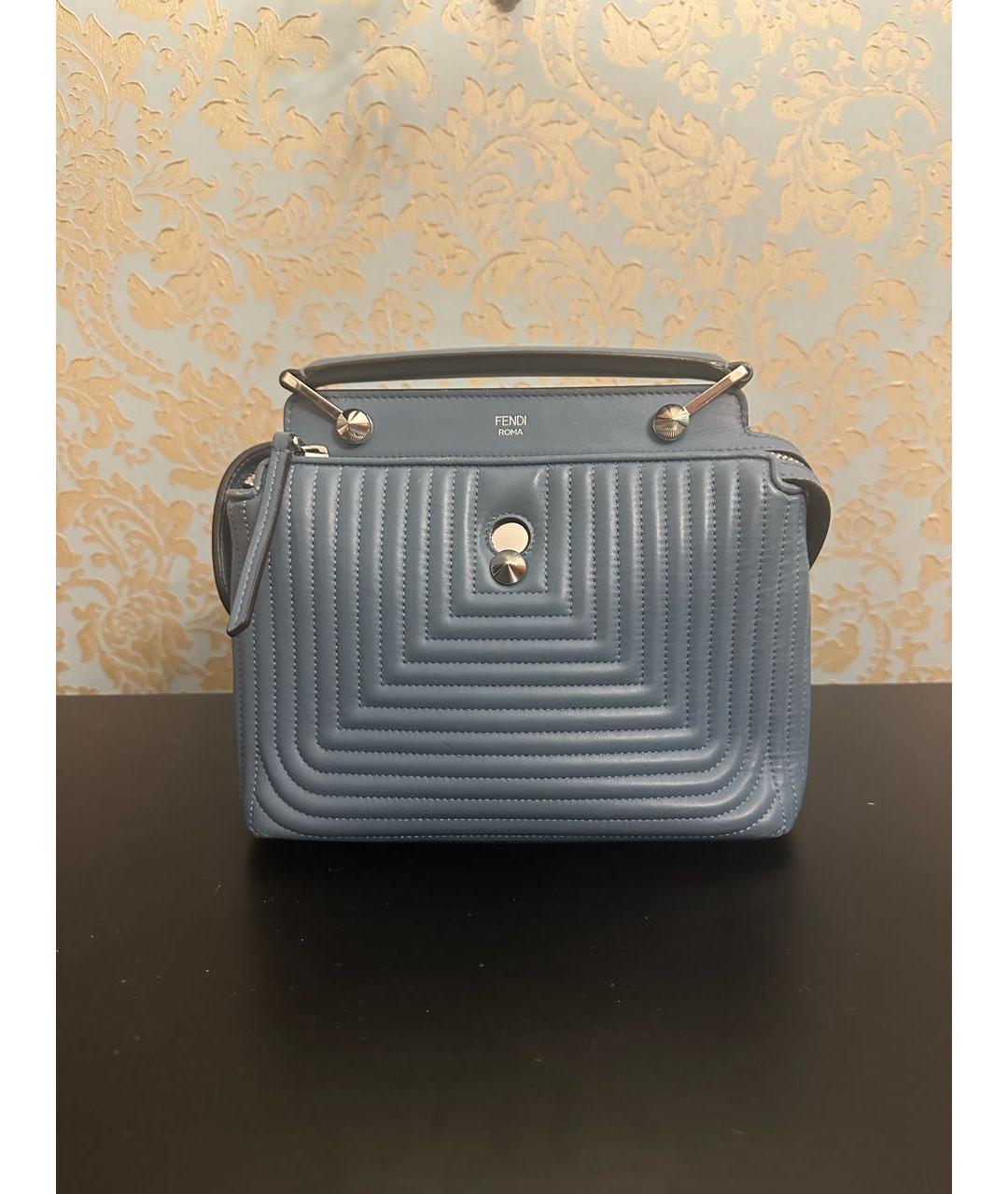 FENDI Синяя кожаная сумка тоут, фото 9