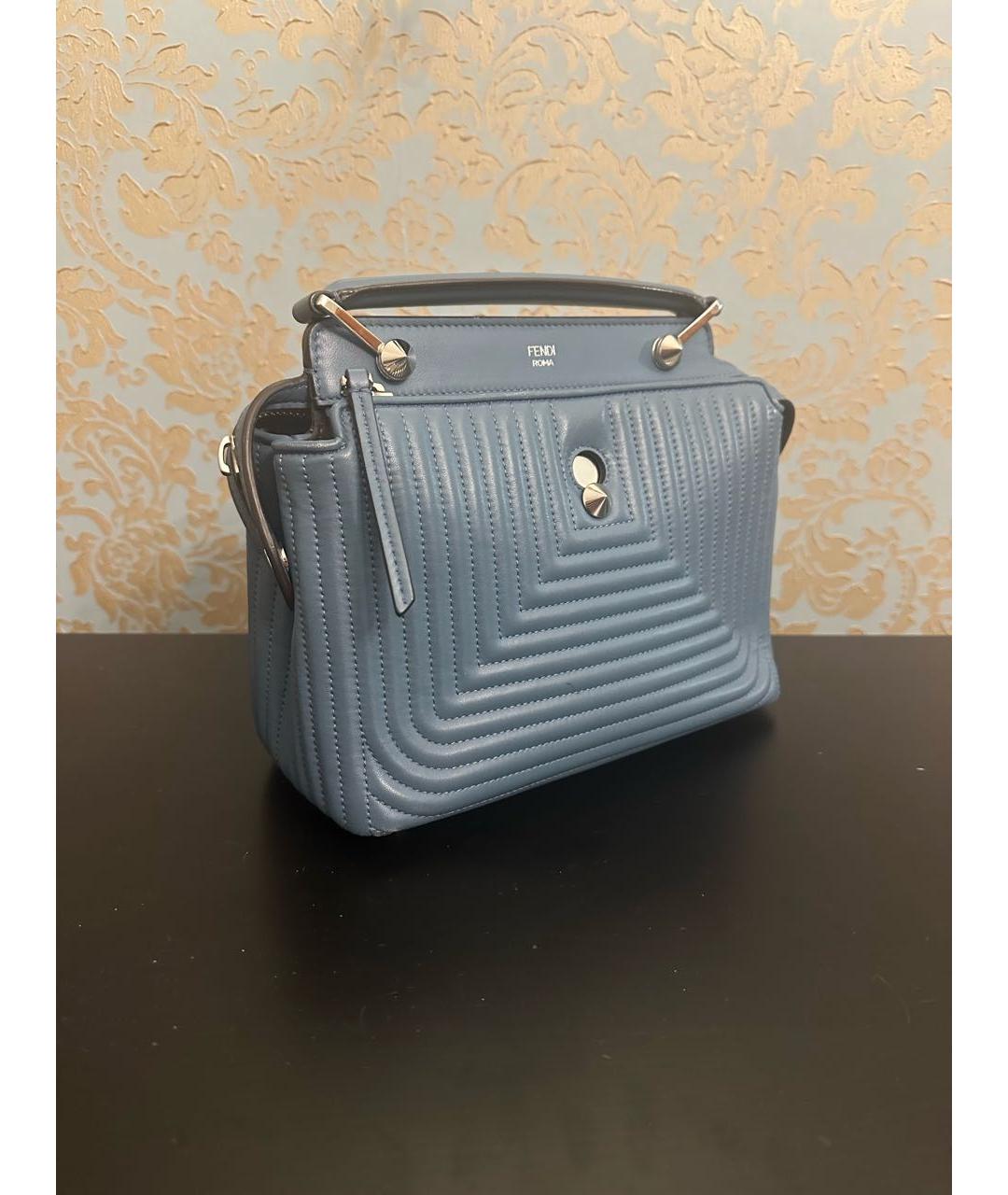 FENDI Синяя кожаная сумка тоут, фото 2