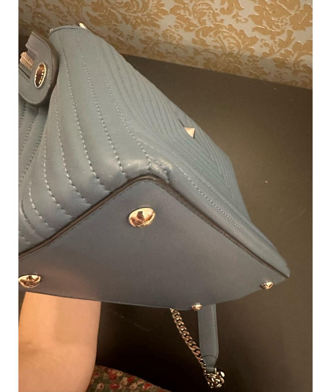 FENDI Синяя кожаная сумка тоут, фото 7