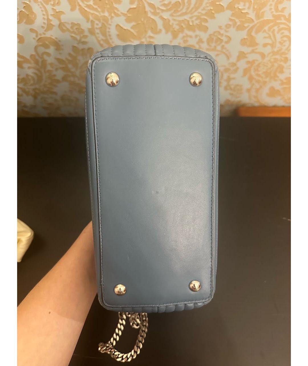 FENDI Синяя кожаная сумка тоут, фото 6