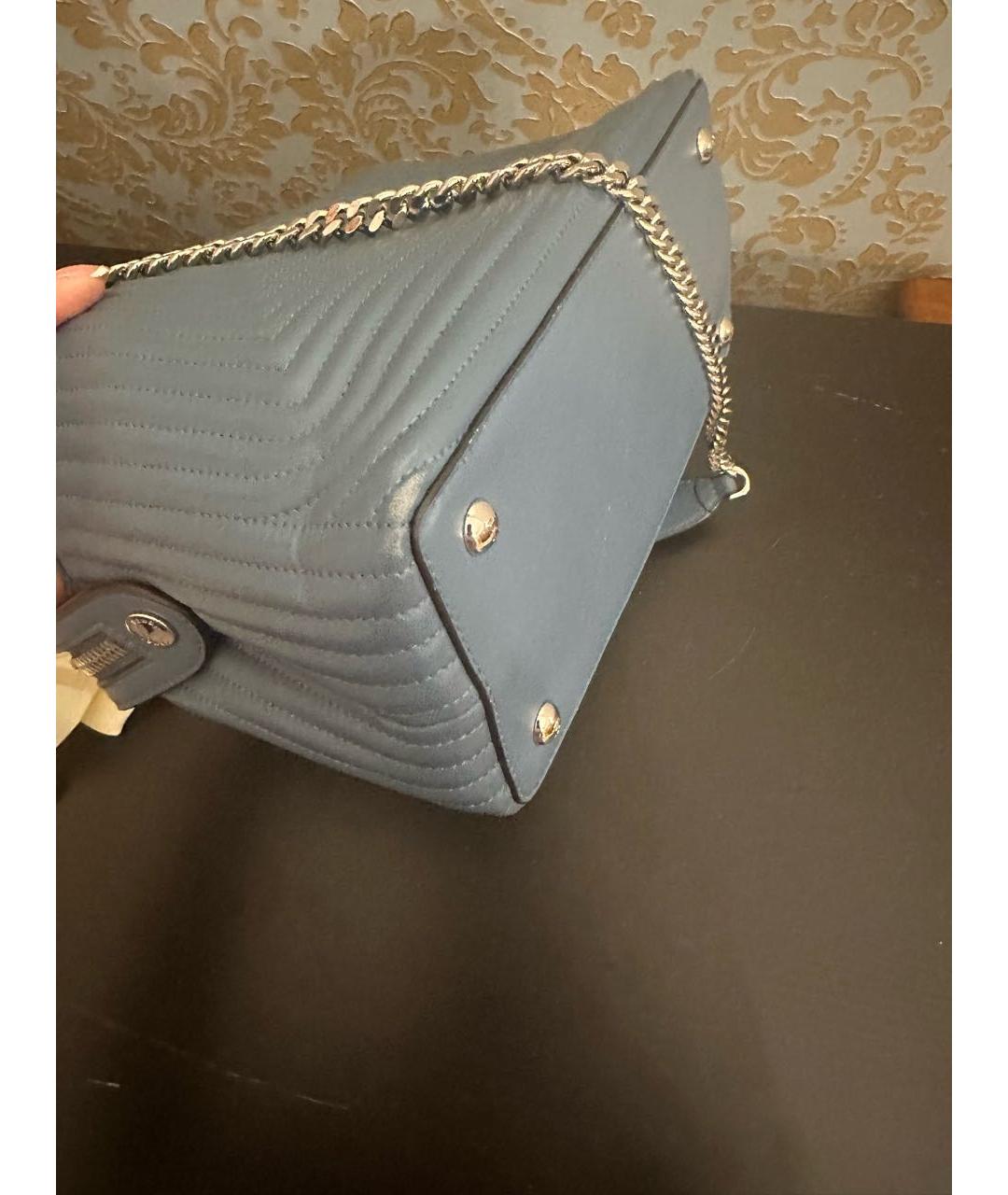 FENDI Синяя кожаная сумка тоут, фото 8