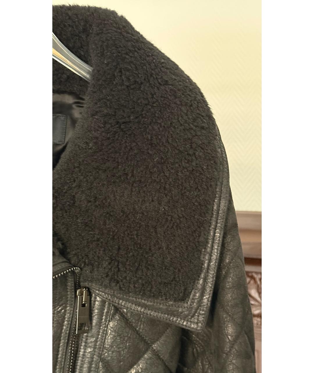 BURBERRY Черная кожаная куртка, фото 4