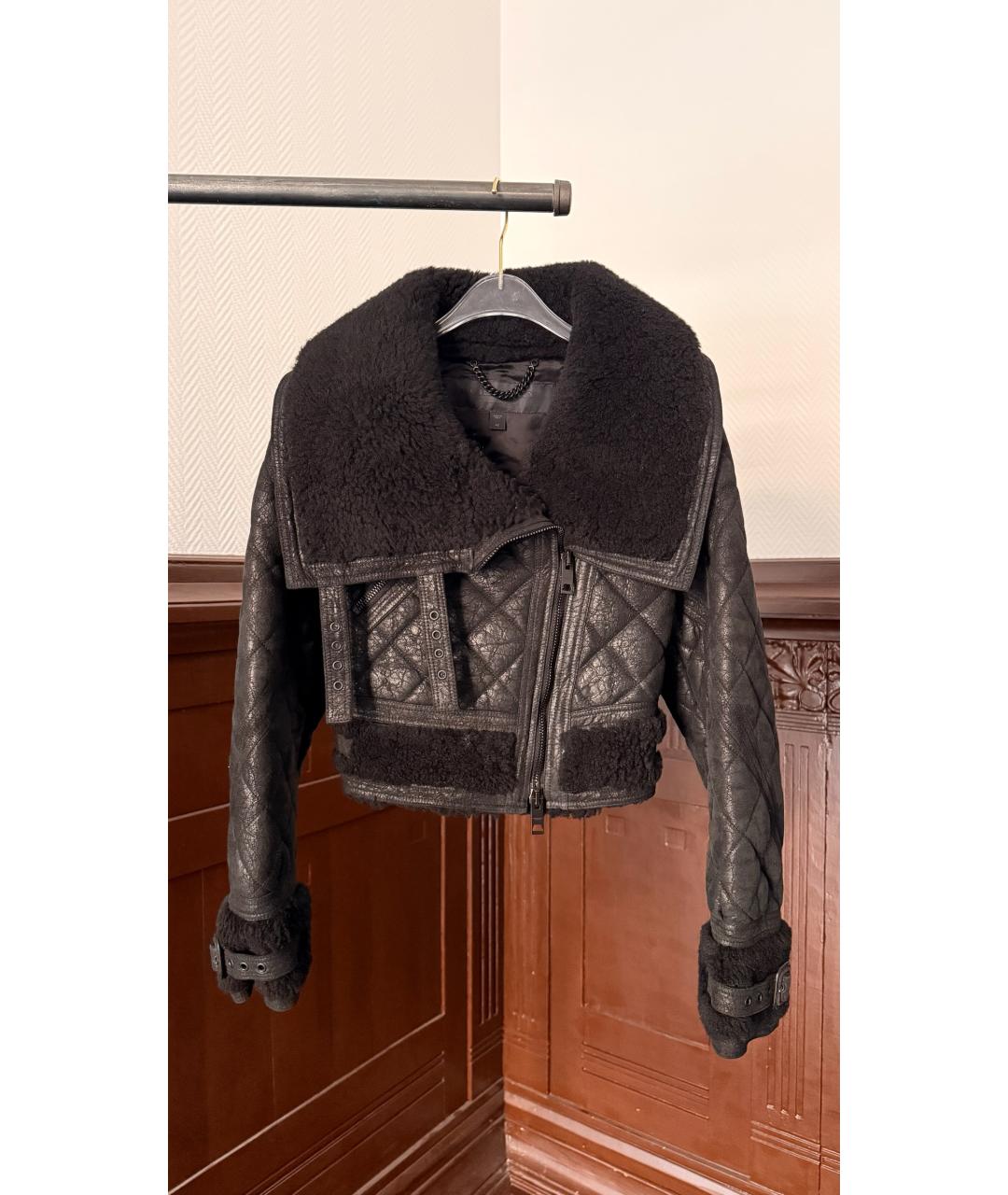 BURBERRY Черная кожаная куртка, фото 5