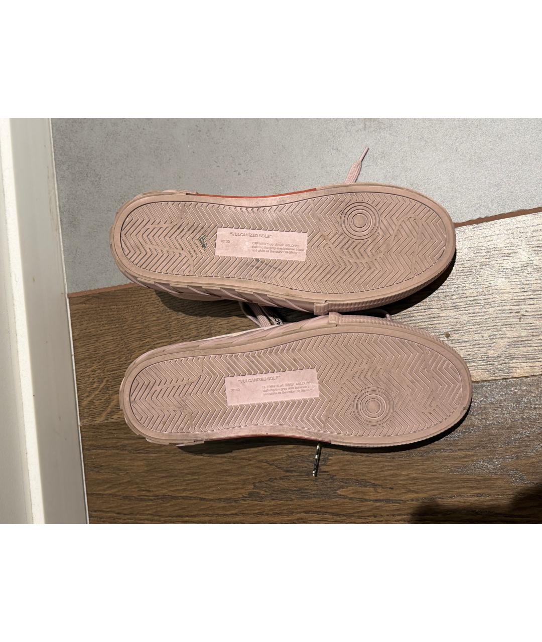 OFF-WHITE Розовые замшевые низкие кроссовки / кеды, фото 6