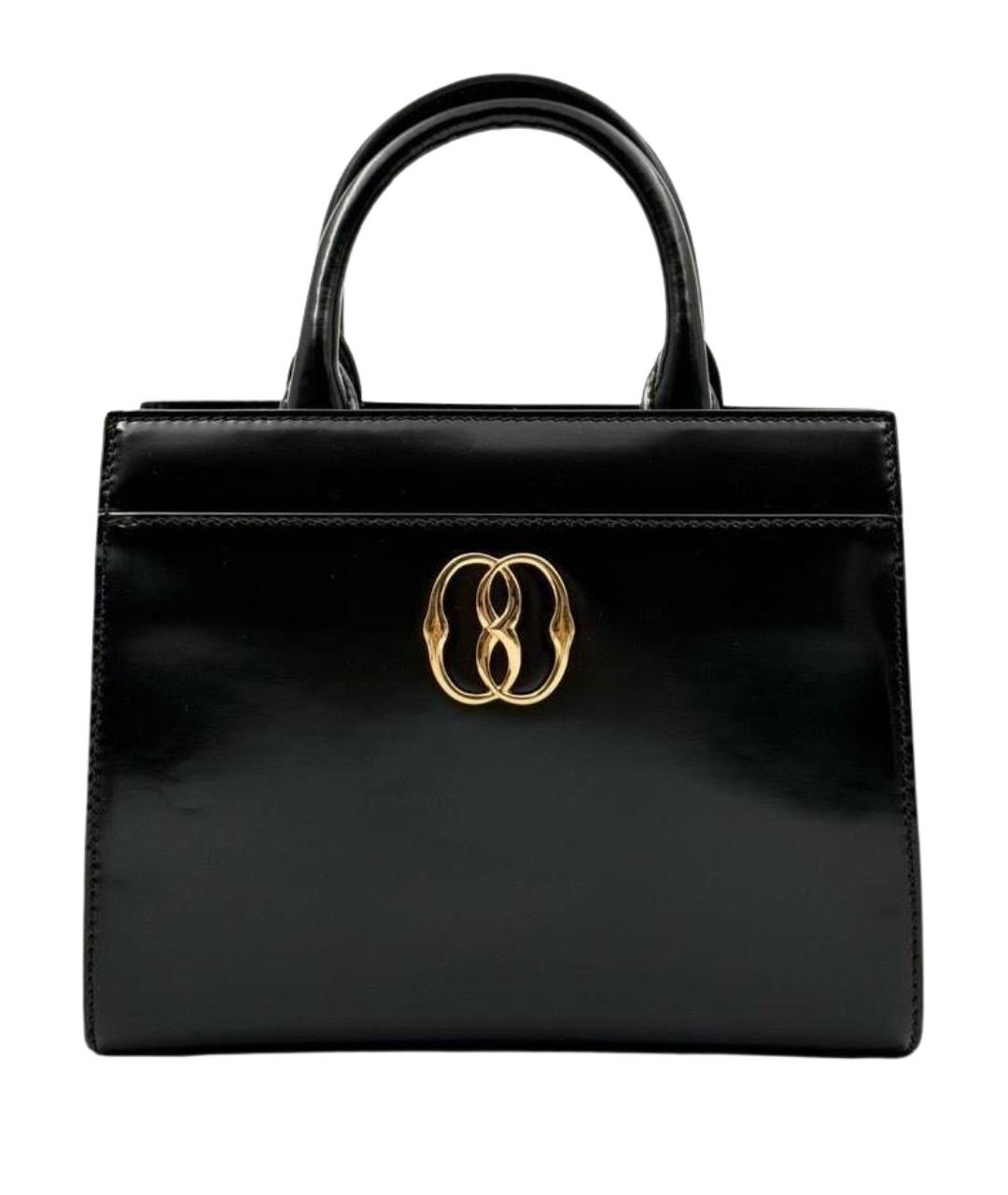 BALLY Черная кожаная сумка с короткими ручками, фото 1