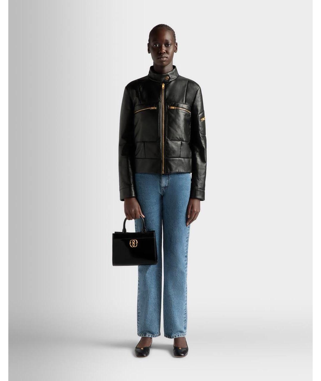 BALLY Черная кожаная сумка с короткими ручками, фото 5