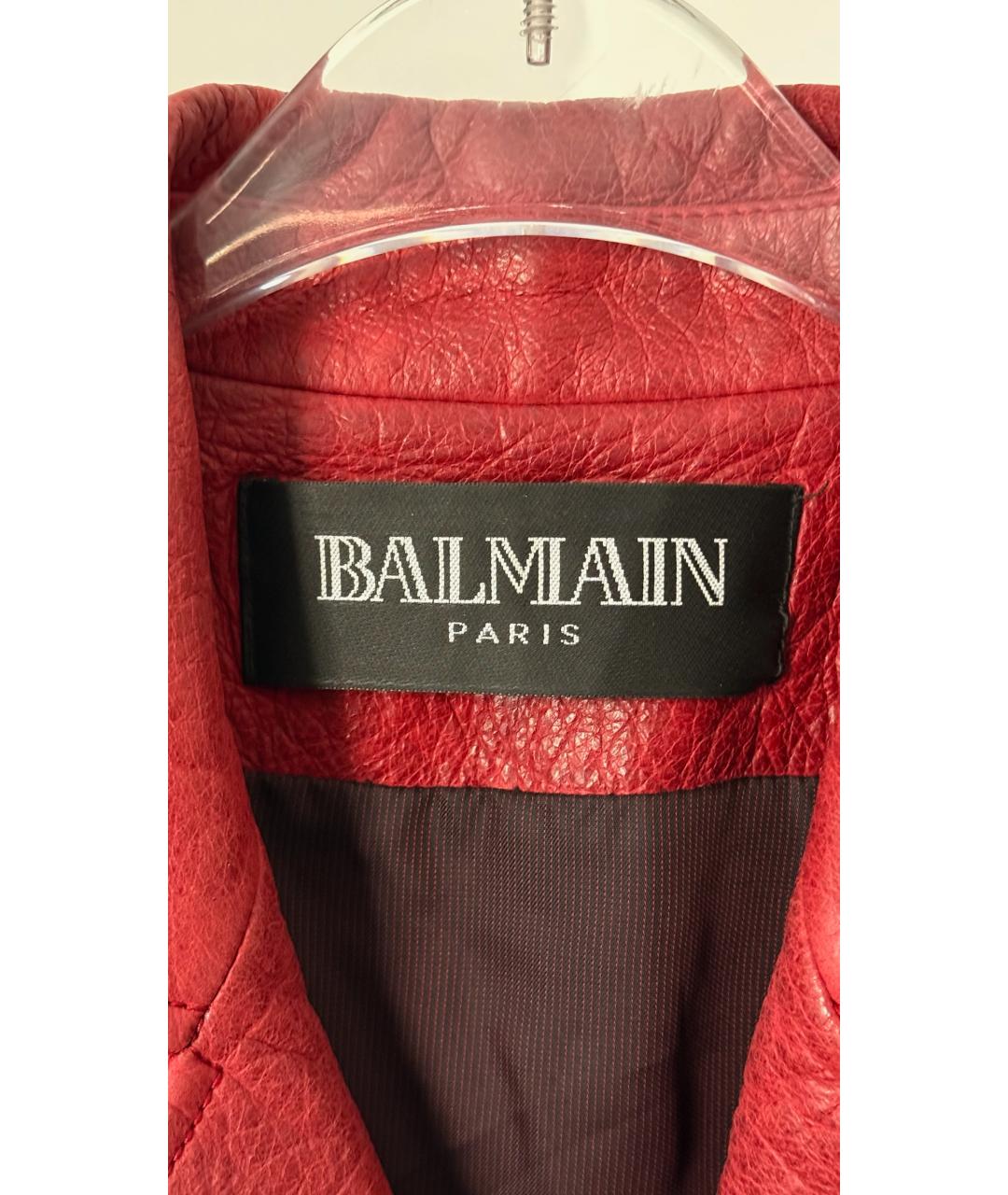 BALMAIN Красная кожаная куртка, фото 3