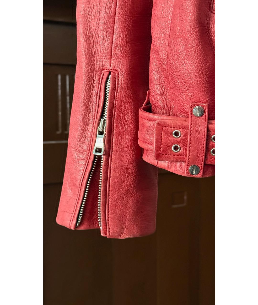 BALMAIN Красная кожаная куртка, фото 5