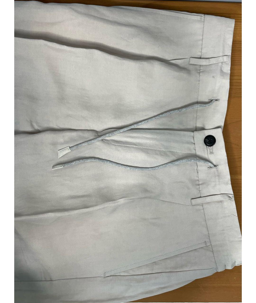 ELEVENTY Бежевые льняные повседневные брюки, фото 3