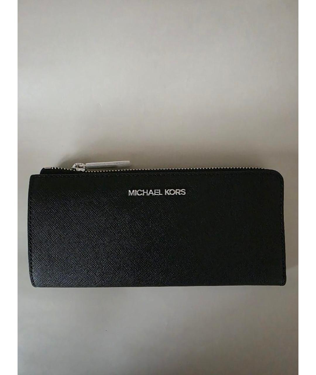 MICHAEL KORS Черный кожаный кошелек, фото 3