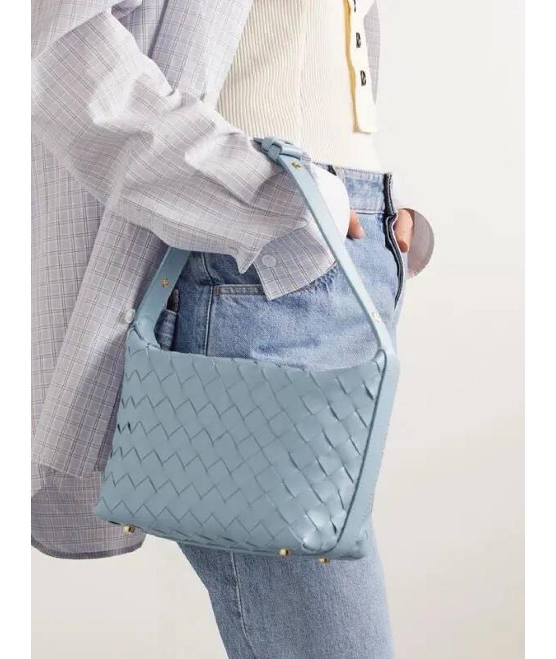 BOTTEGA VENETA Голубая кожаная сумка через плечо, фото 3