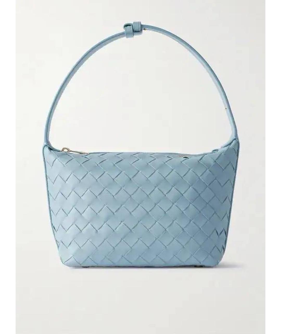 BOTTEGA VENETA Голубая кожаная сумка через плечо, фото 6