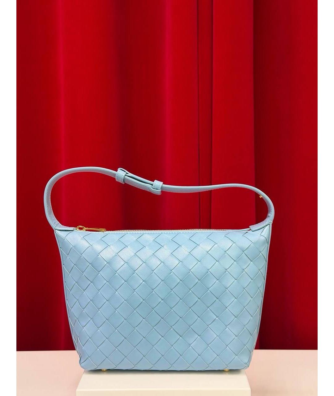 BOTTEGA VENETA Голубая кожаная сумка через плечо, фото 4