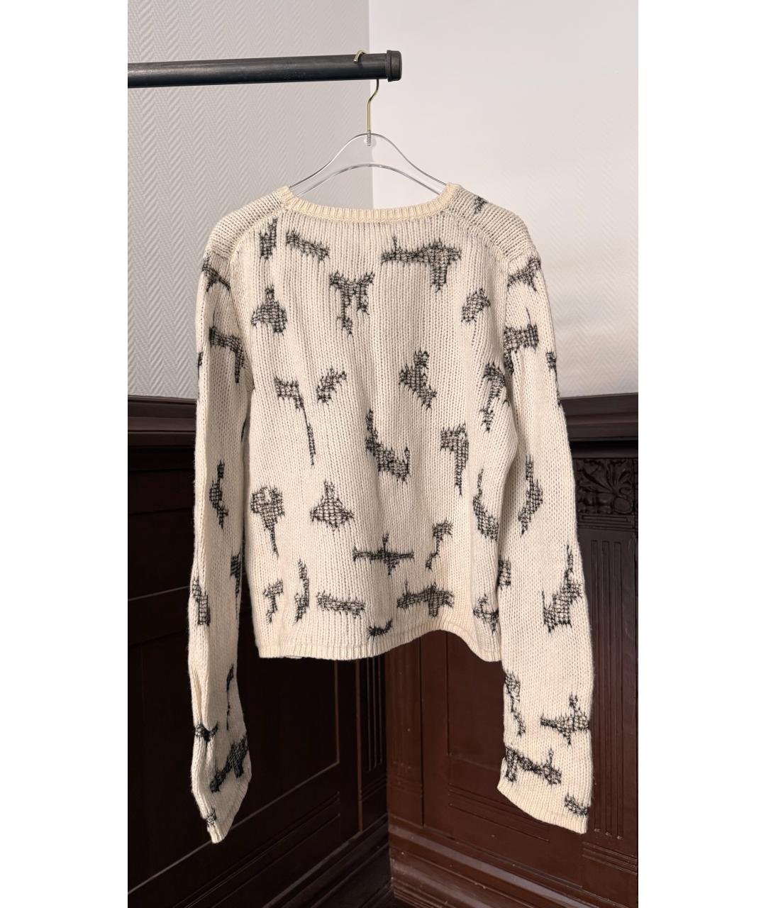 SAINT LAURENT Белый шерстяной джемпер / свитер, фото 2