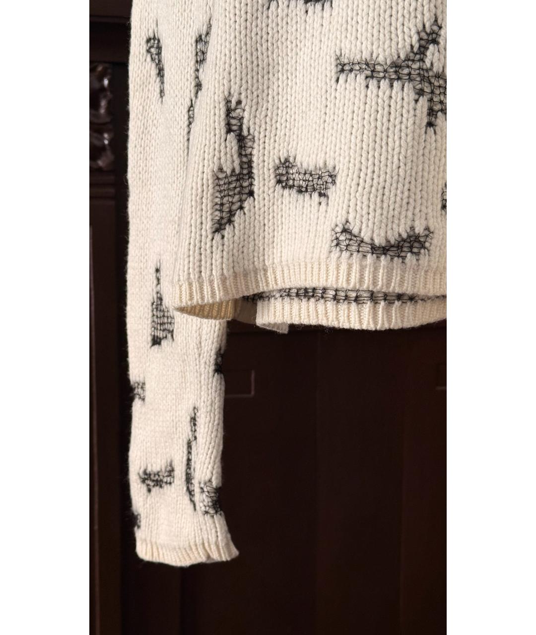 SAINT LAURENT Белый шерстяной джемпер / свитер, фото 4
