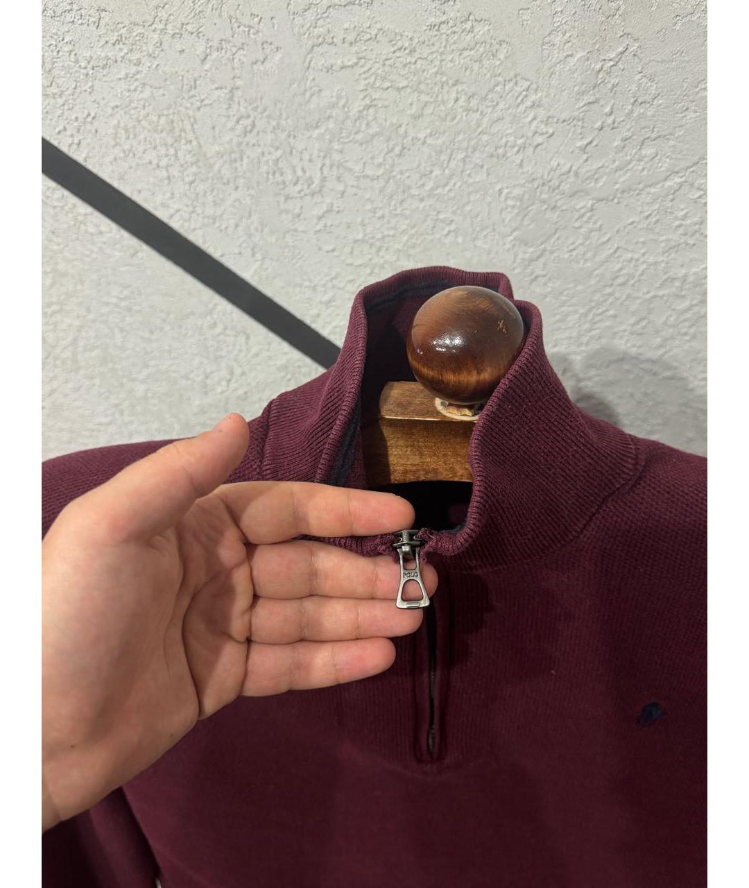 POLO RALPH LAUREN Бордовый хлопковый джемпер / свитер, фото 6