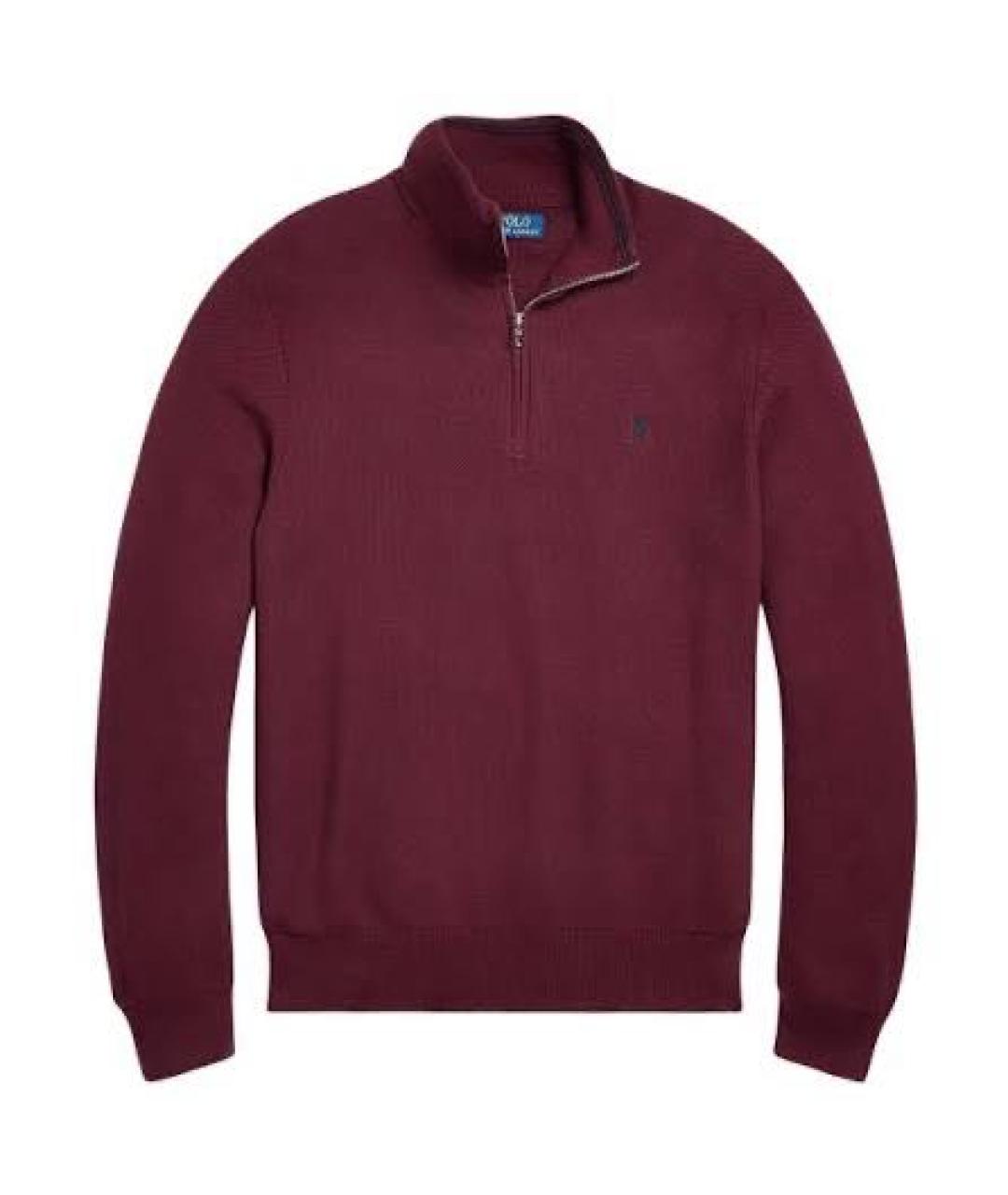POLO RALPH LAUREN Бордовый хлопковый джемпер / свитер, фото 8