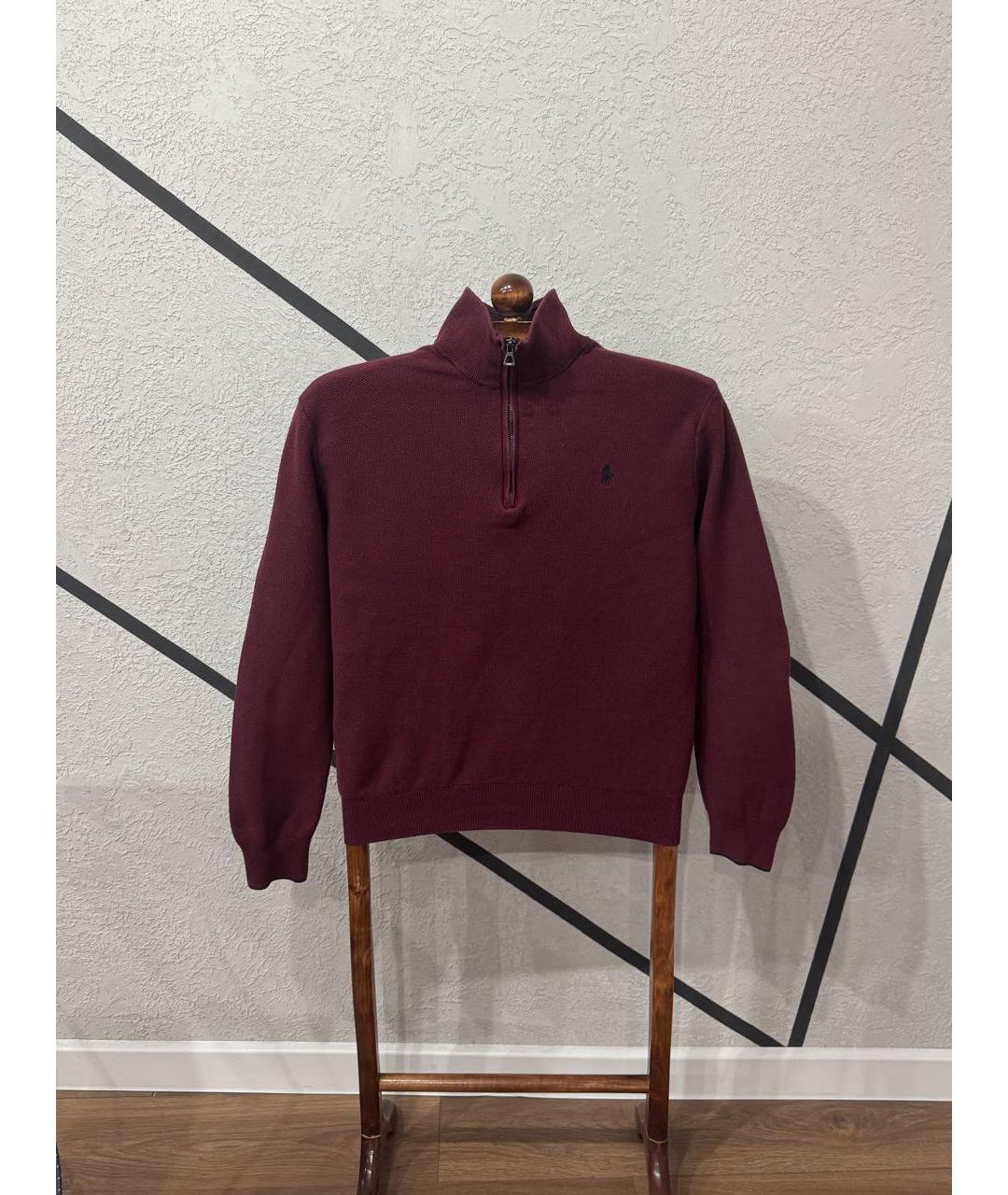 POLO RALPH LAUREN Бордовый хлопковый джемпер / свитер, фото 2
