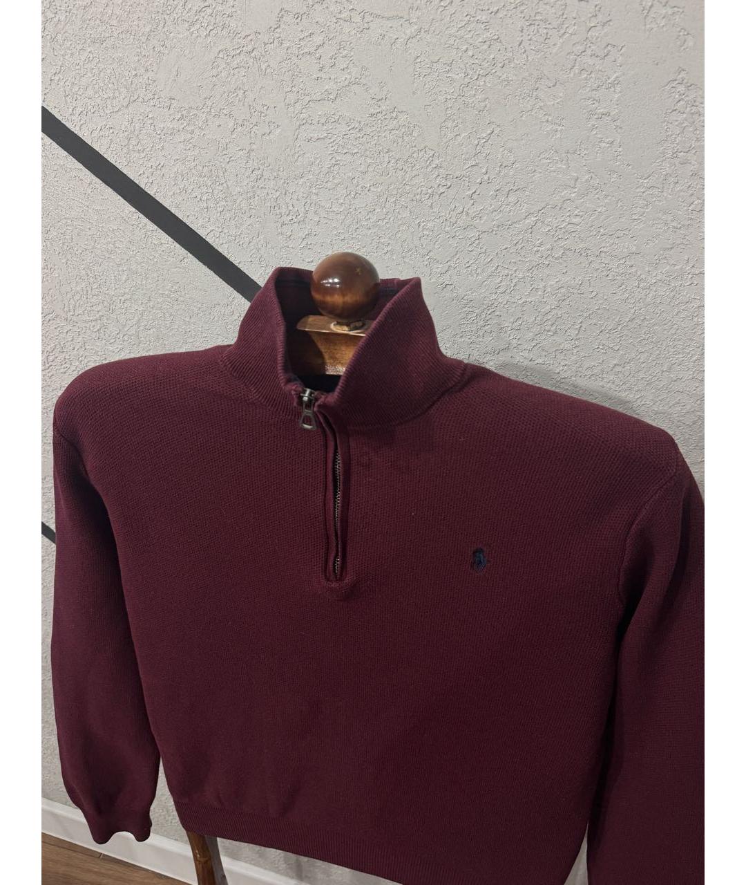 POLO RALPH LAUREN Бордовый хлопковый джемпер / свитер, фото 3