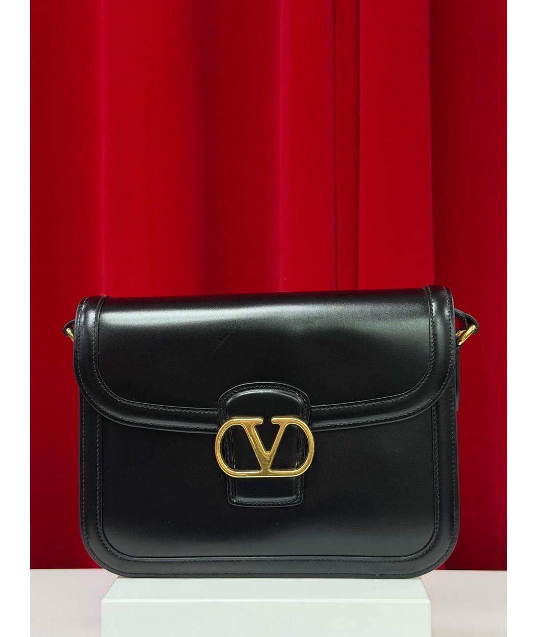 VALENTINO Черная кожаная сумка через плечо, фото 6