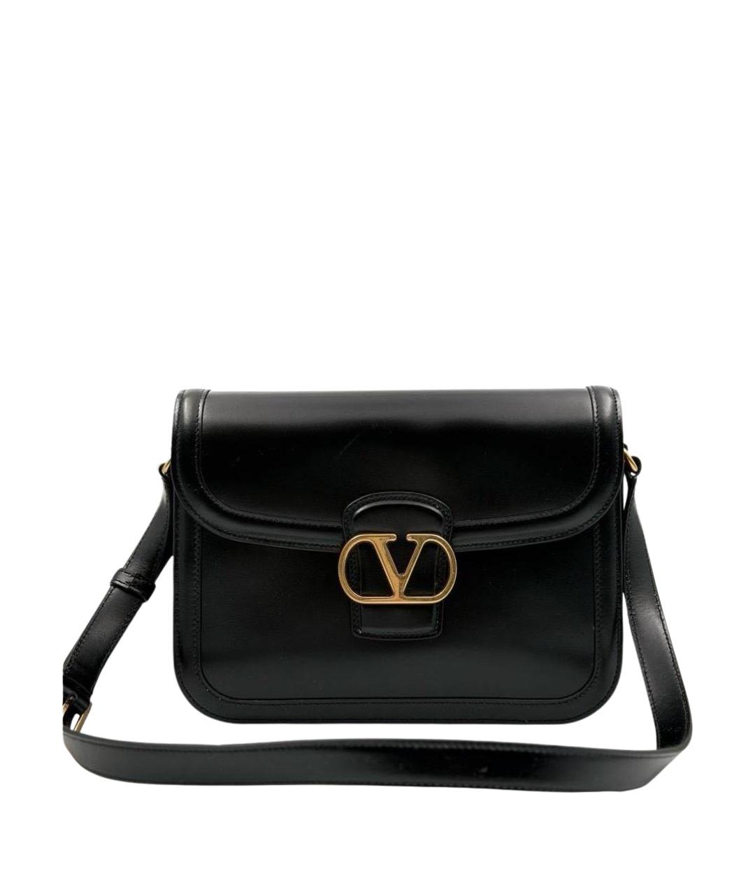 VALENTINO Черная кожаная сумка через плечо, фото 1