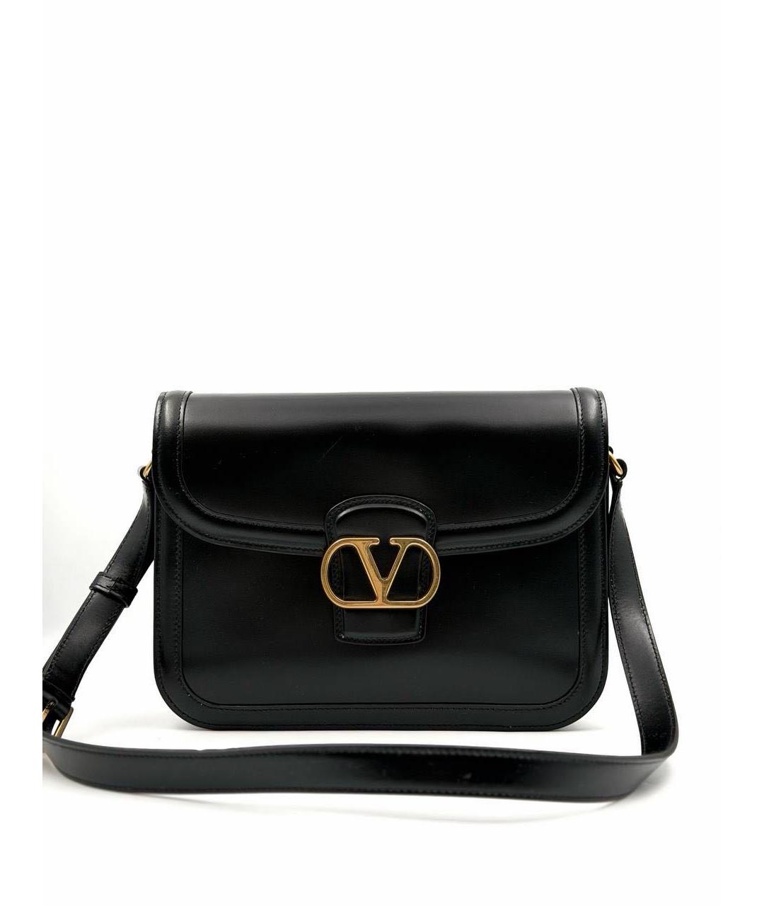 VALENTINO Черная кожаная сумка через плечо, фото 8