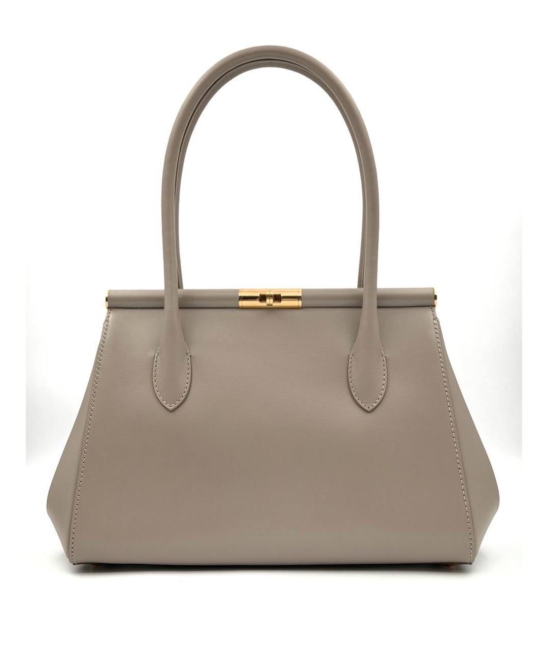 DOLCE&GABBANA Бежевая кожаная сумка тоут, фото 8