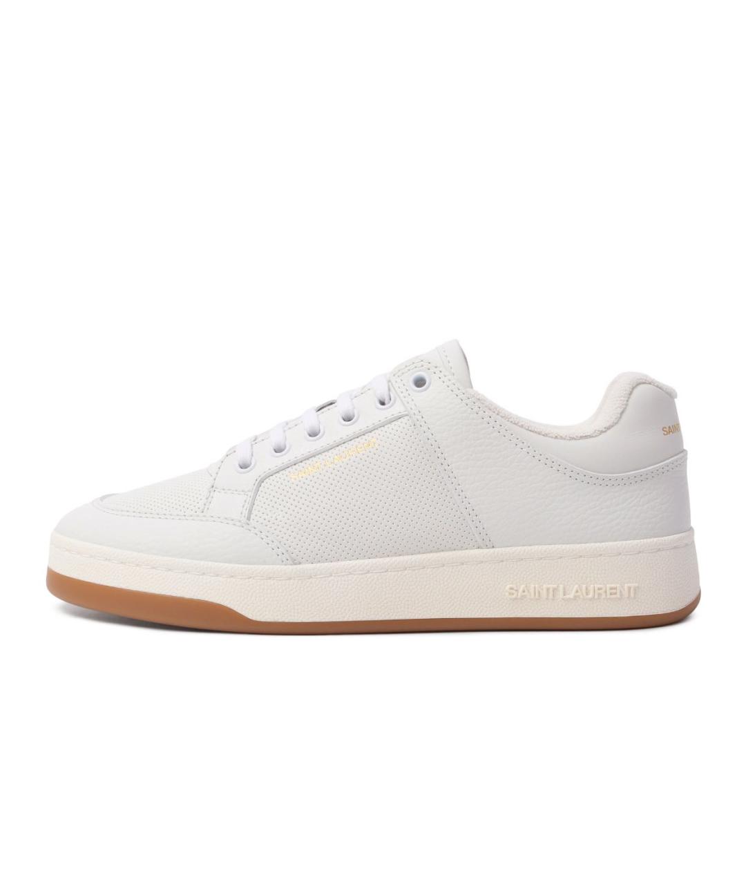 SAINT LAURENT Белые кожаные кеды, фото 4