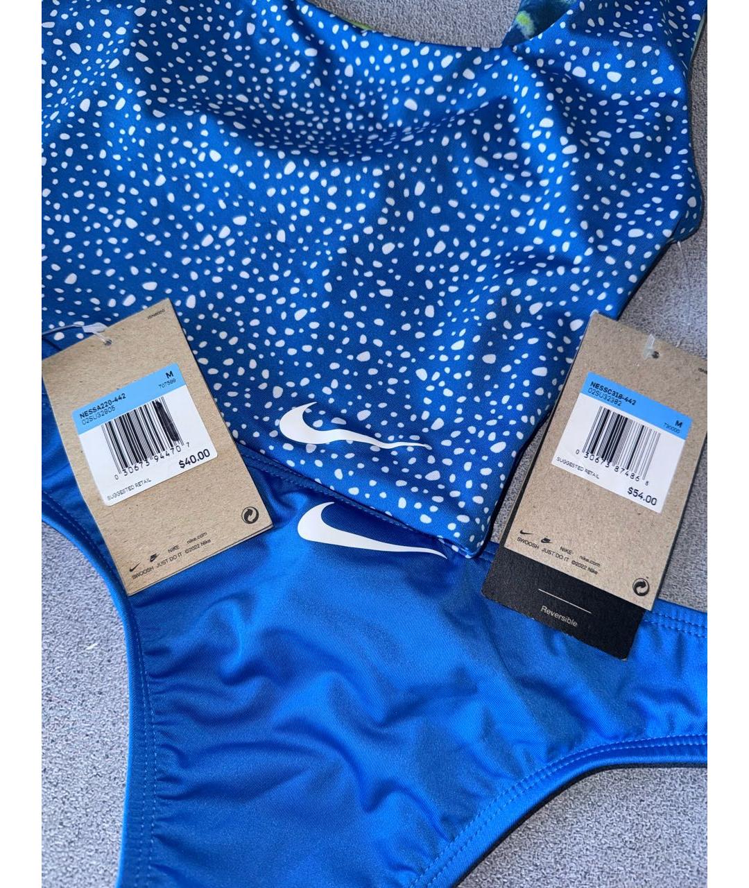 NIKE Синий полиэстеровый купальник, фото 4