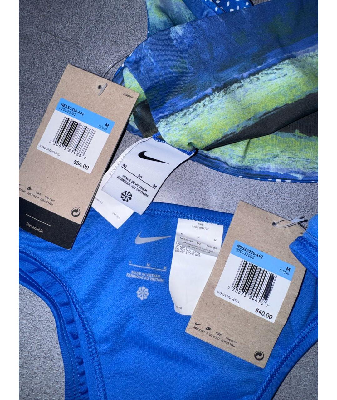 NIKE Синий полиэстеровый купальник, фото 5