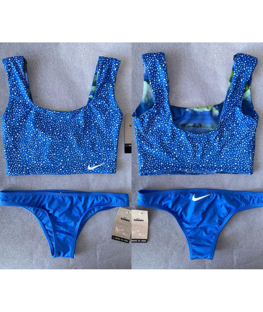 NIKE Синий полиэстеровый купальник, фото 2