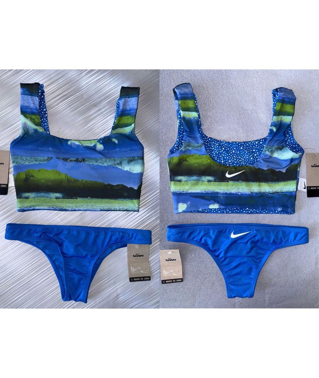 NIKE Синий полиэстеровый купальник, фото 3