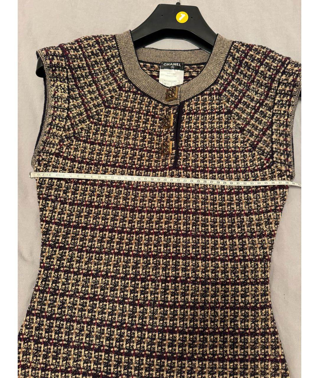 CHANEL Коричневое кашемировое повседневное платье, фото 5