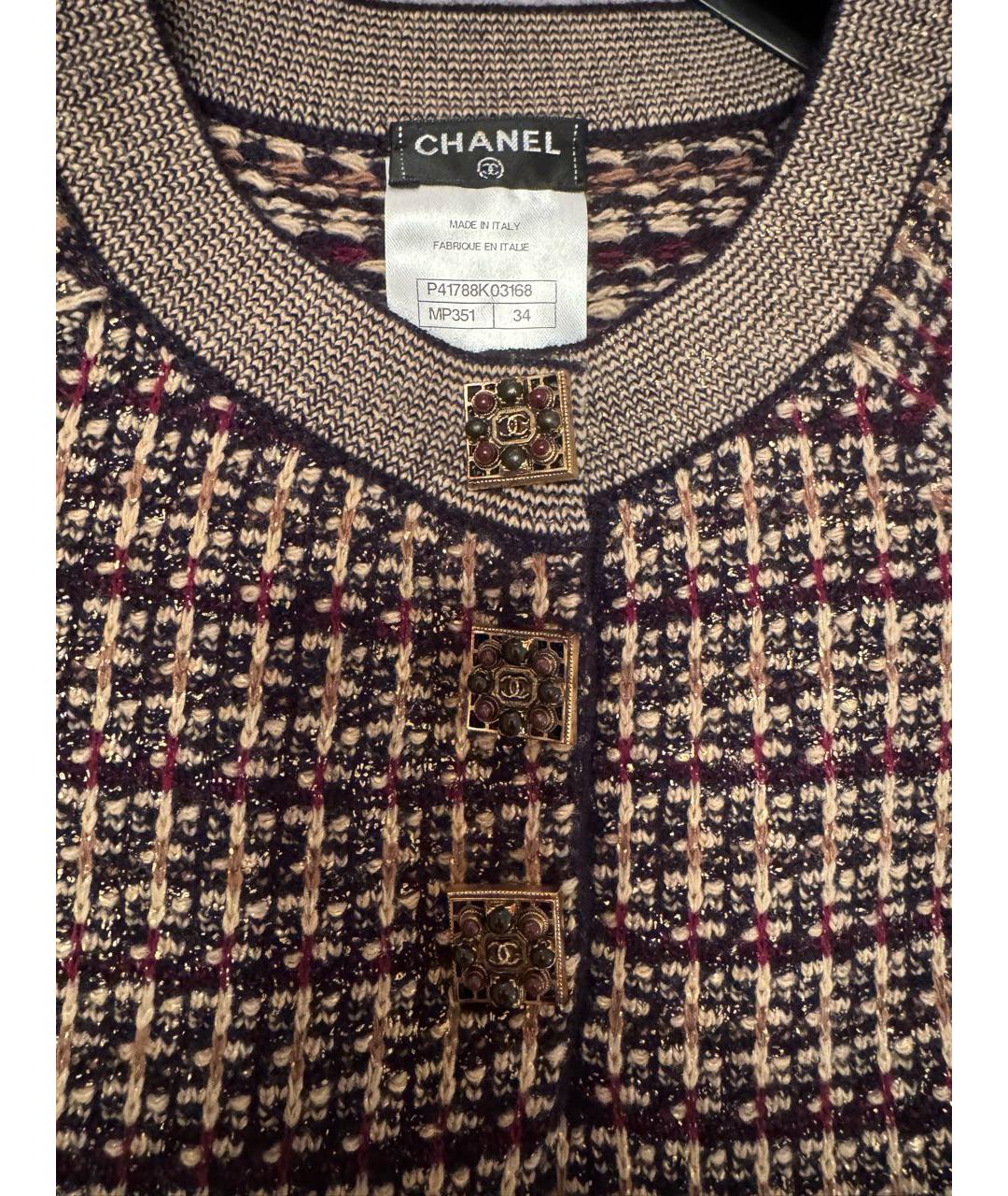 CHANEL Коричневое кашемировое повседневное платье, фото 3