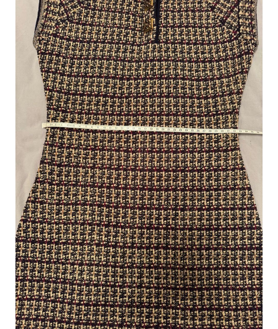 CHANEL Коричневое кашемировое повседневное платье, фото 6