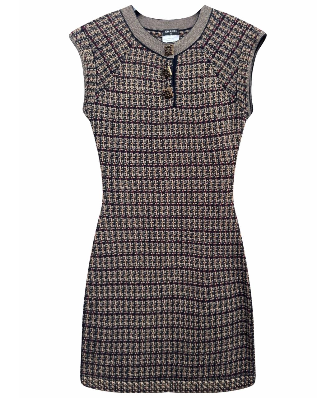 CHANEL Коричневое кашемировое повседневное платье, фото 1