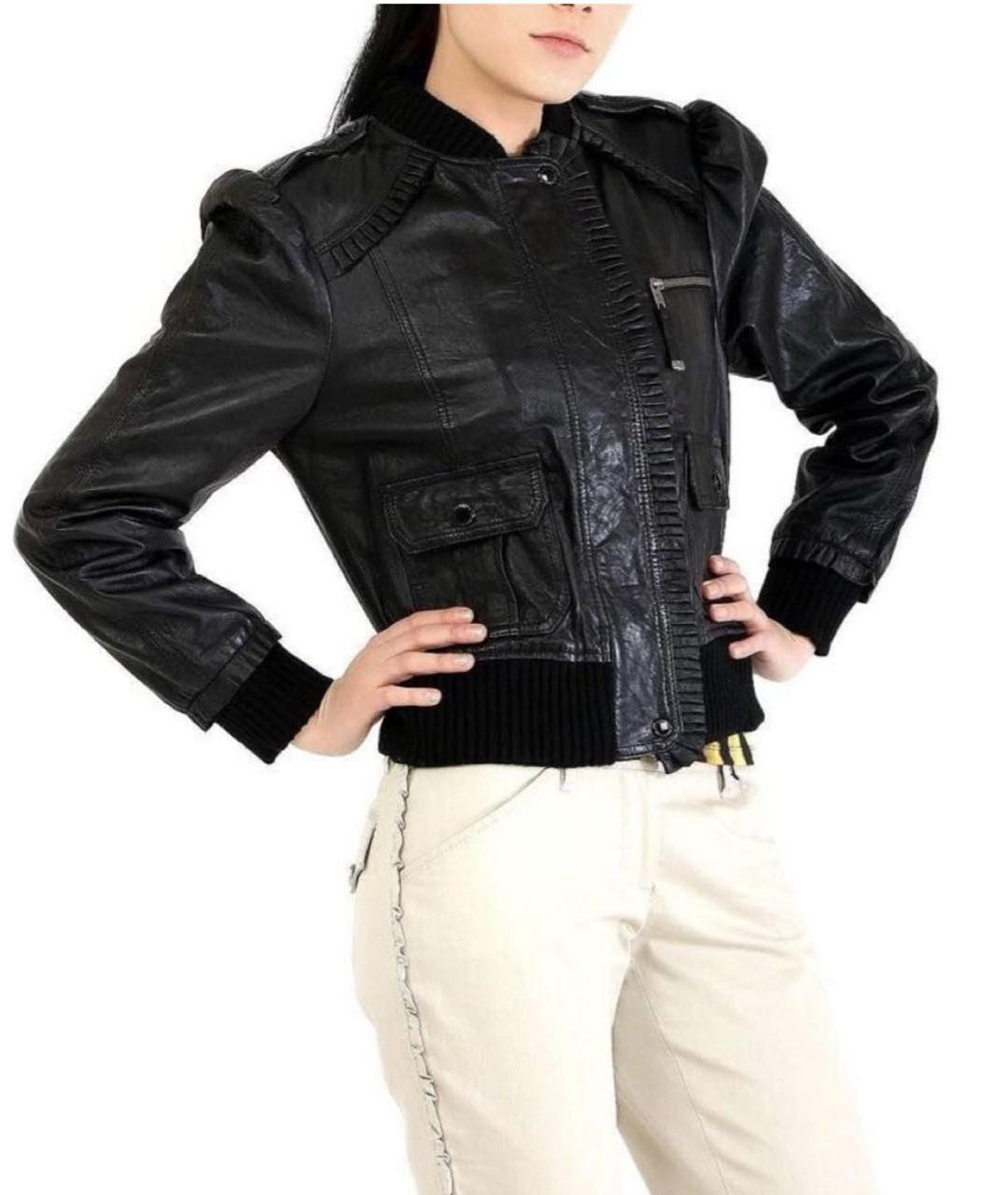 JUICY COUTURE Черная кожаная куртка, фото 8