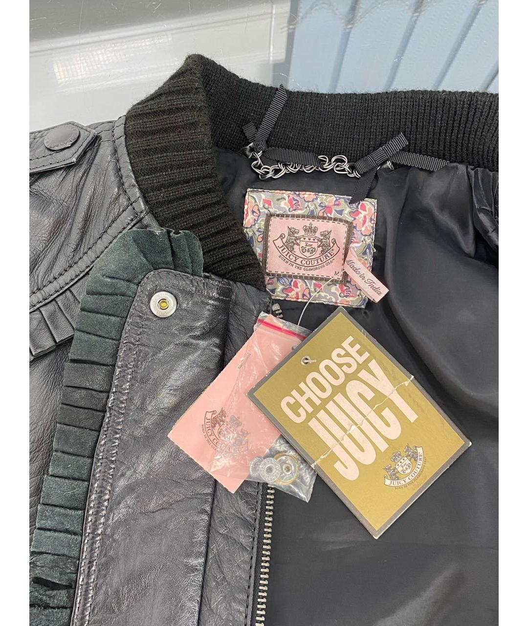 JUICY COUTURE Черная кожаная куртка, фото 7