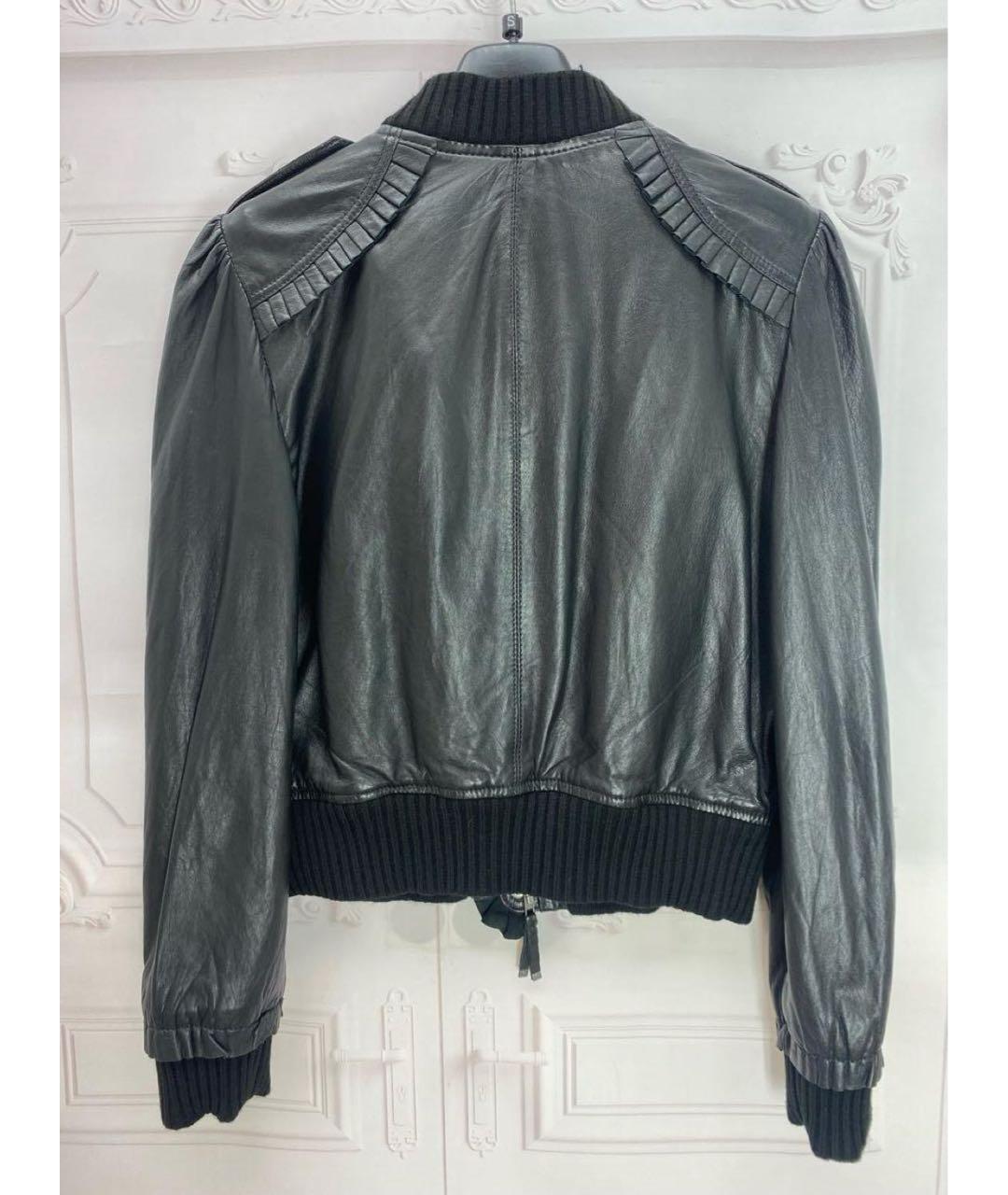 JUICY COUTURE Черная кожаная куртка, фото 2