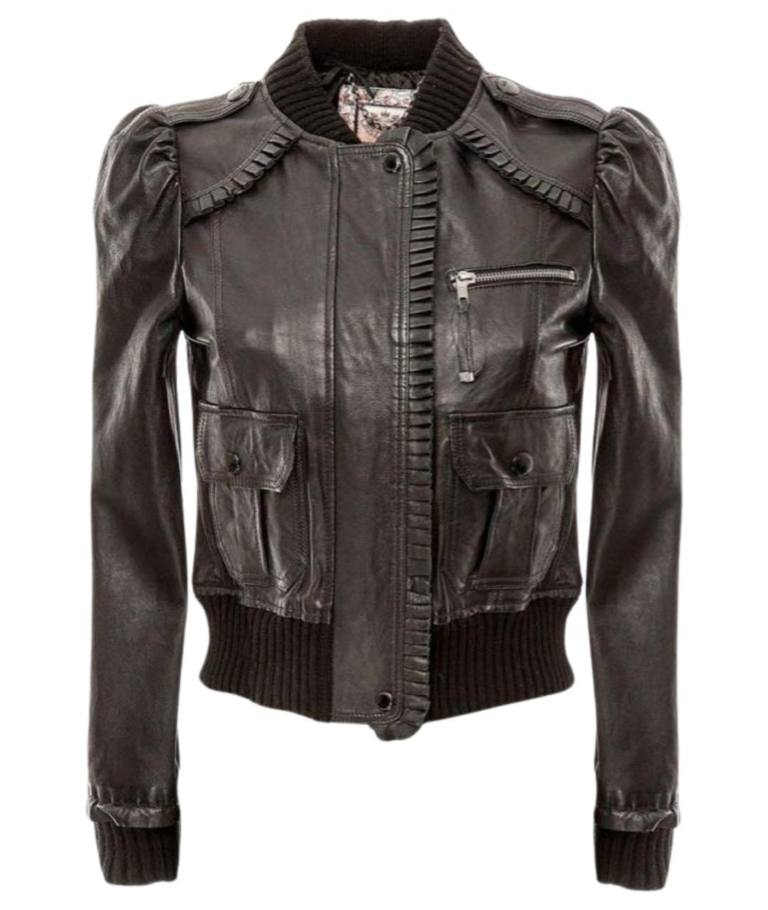 JUICY COUTURE Черная кожаная куртка, фото 1