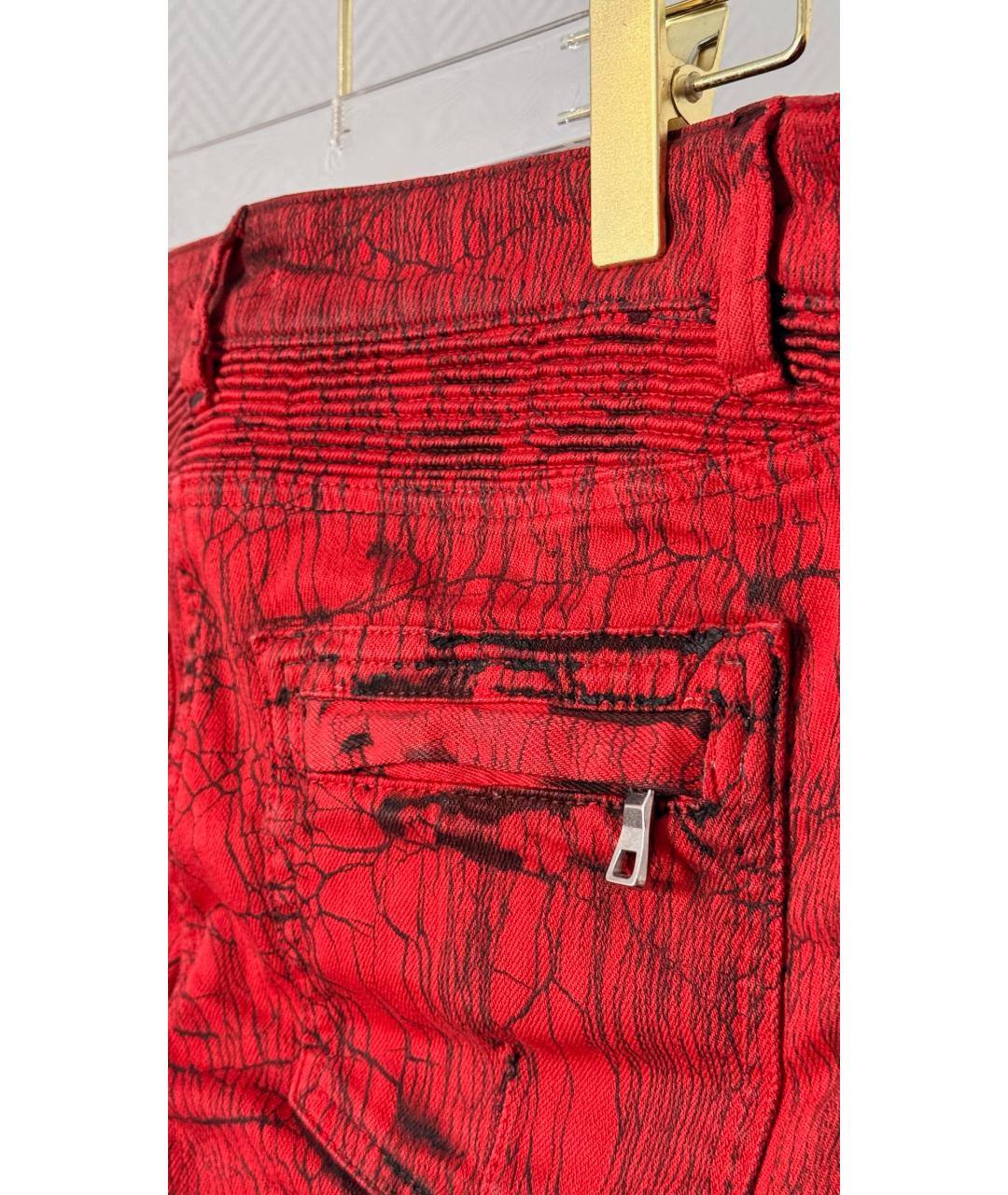 BALMAIN Красные джинсы клеш, фото 4