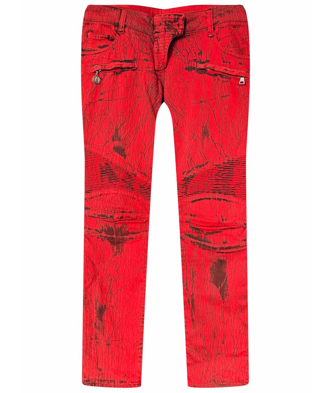 BALMAIN Красные джинсы клеш, фото 1