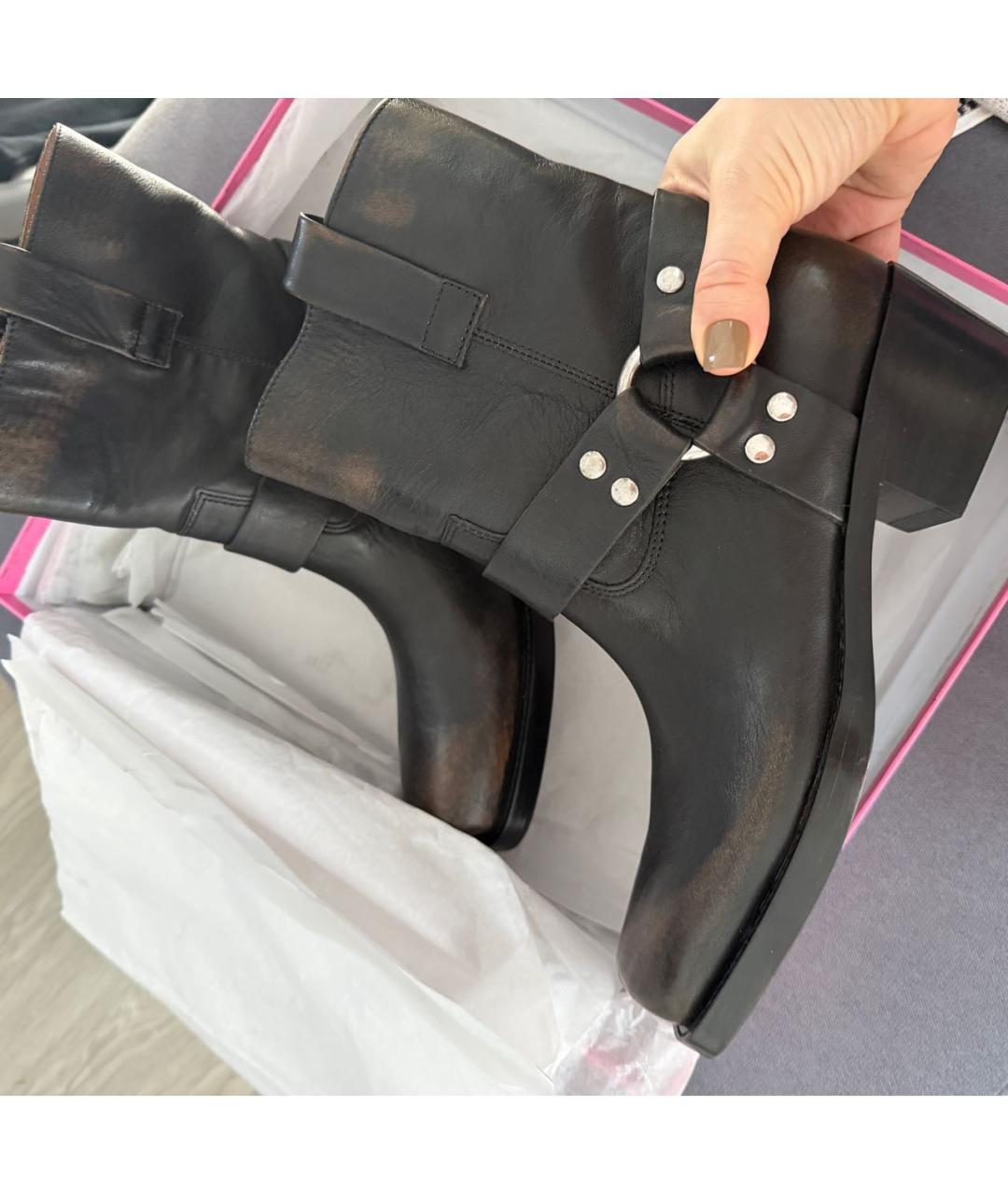 PARIS TEXAS Черные кожаные ботинки, фото 8