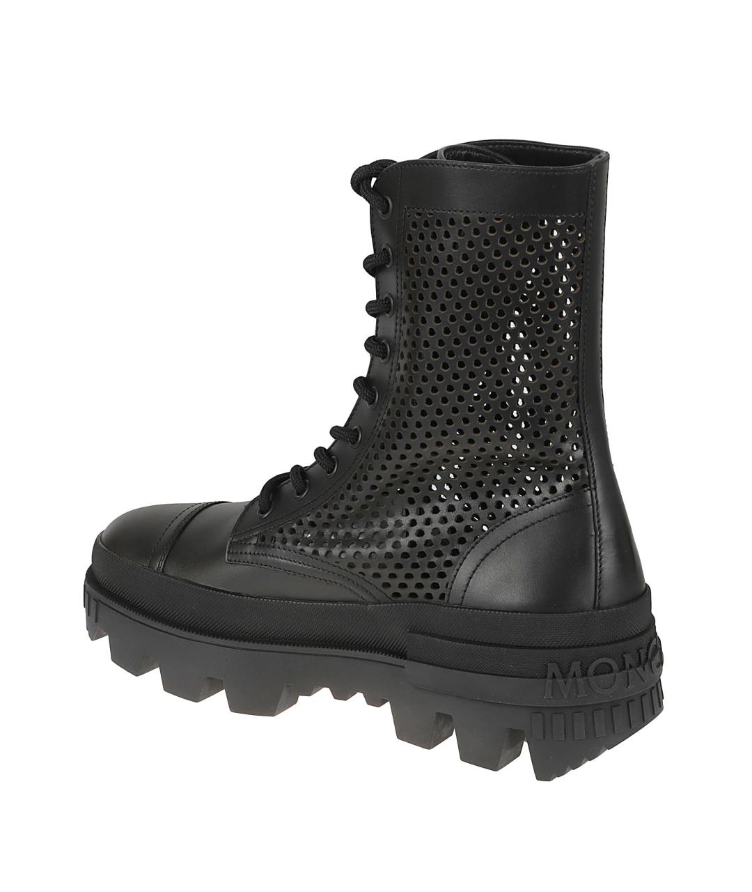 MONCLER Черные кожаные сапоги, фото 3