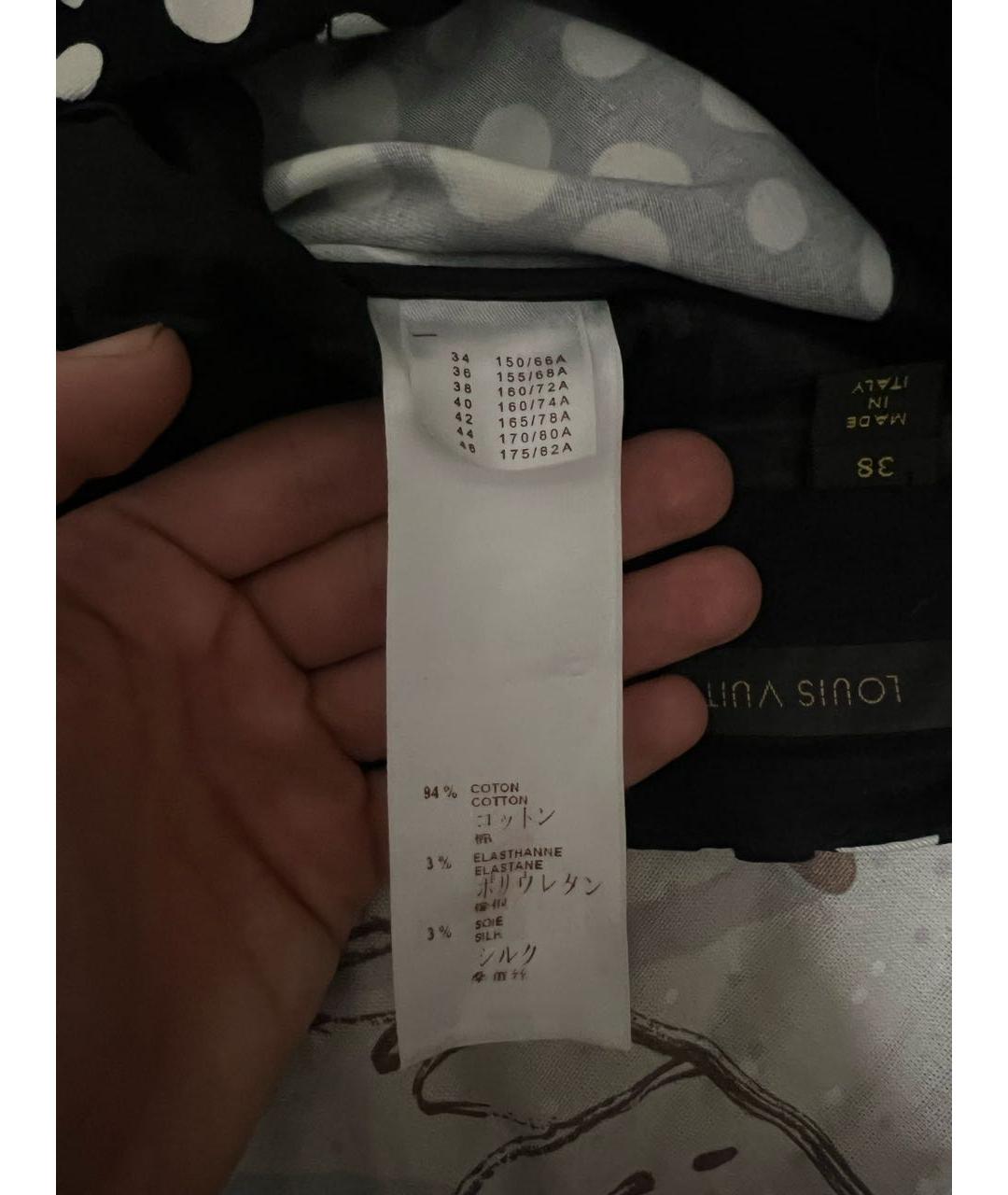 LOUIS VUITTON Черные хлопковые прямые брюки, фото 4